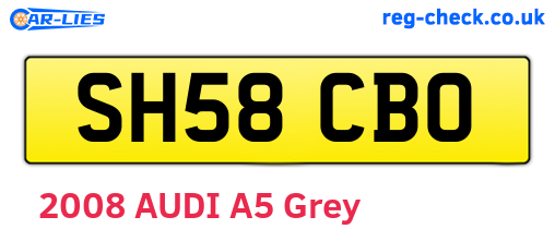 SH58CBO are the vehicle registration plates.
