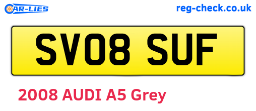 SV08SUF are the vehicle registration plates.