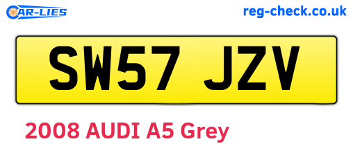 SW57JZV are the vehicle registration plates.