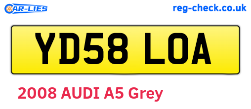 YD58LOA are the vehicle registration plates.