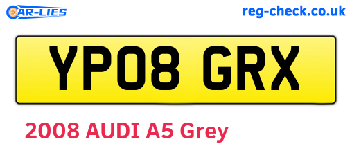 YP08GRX are the vehicle registration plates.