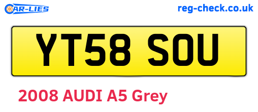 YT58SOU are the vehicle registration plates.