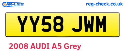 YY58JWM are the vehicle registration plates.
