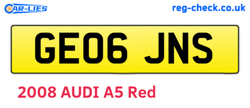GE06JNS are the vehicle registration plates.