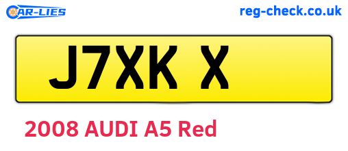 J7XKX are the vehicle registration plates.