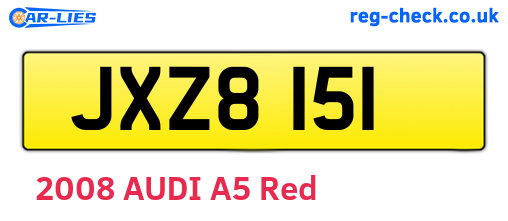 JXZ8151 are the vehicle registration plates.