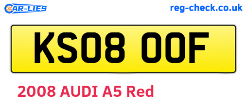 KS08OOF are the vehicle registration plates.