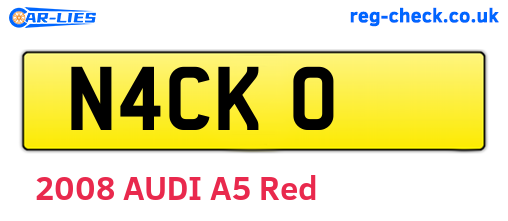 N4CKO are the vehicle registration plates.