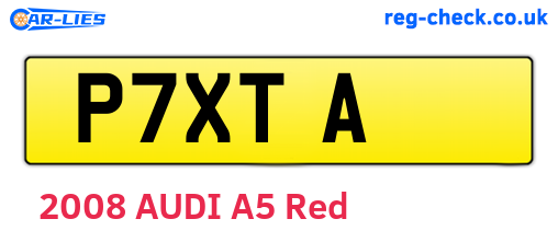 P7XTA are the vehicle registration plates.