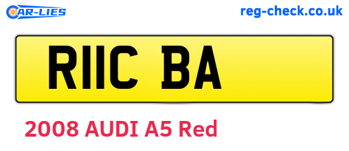 R11CBA are the vehicle registration plates.