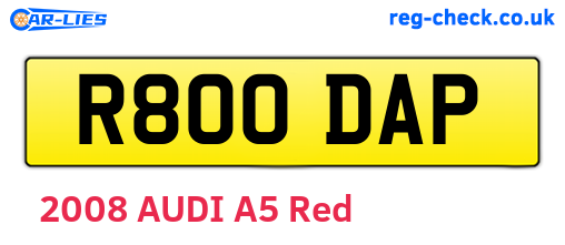 R800DAP are the vehicle registration plates.