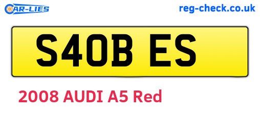 S40BES are the vehicle registration plates.