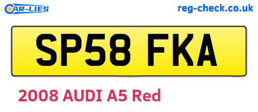 SP58FKA are the vehicle registration plates.