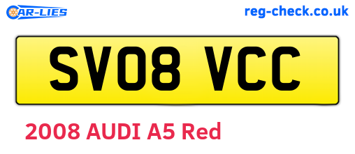 SV08VCC are the vehicle registration plates.