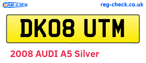 DK08UTM are the vehicle registration plates.