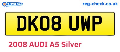 DK08UWP are the vehicle registration plates.
