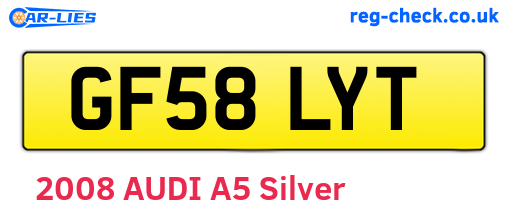 GF58LYT are the vehicle registration plates.