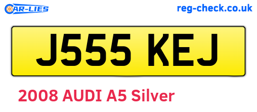 J555KEJ are the vehicle registration plates.