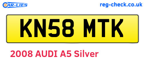 KN58MTK are the vehicle registration plates.