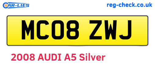 MC08ZWJ are the vehicle registration plates.