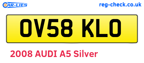 OV58KLO are the vehicle registration plates.