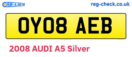 OY08AEB are the vehicle registration plates.