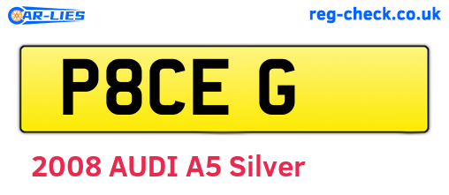 P8CEG are the vehicle registration plates.