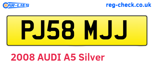PJ58MJJ are the vehicle registration plates.