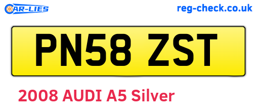 PN58ZST are the vehicle registration plates.