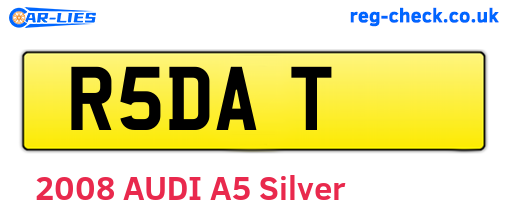R5DAT are the vehicle registration plates.