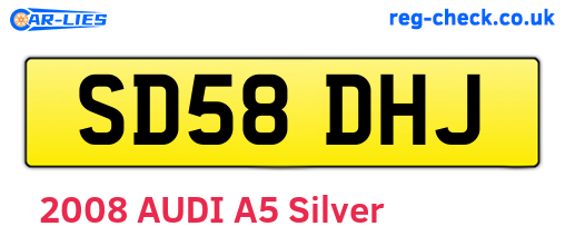 SD58DHJ are the vehicle registration plates.