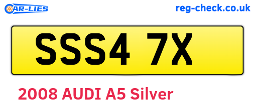 SSS47X are the vehicle registration plates.
