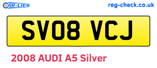 SV08VCJ are the vehicle registration plates.