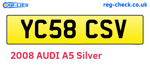 YC58CSV are the vehicle registration plates.