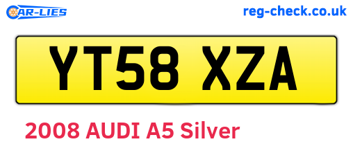 YT58XZA are the vehicle registration plates.