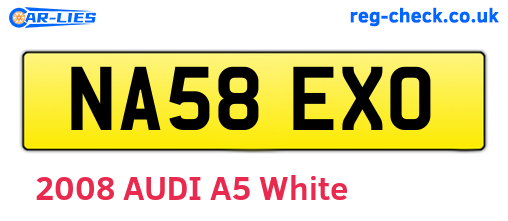 NA58EXO are the vehicle registration plates.
