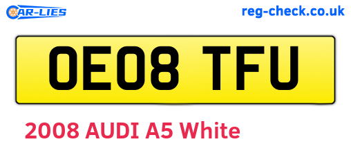 OE08TFU are the vehicle registration plates.