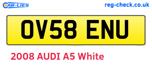 OV58ENU are the vehicle registration plates.