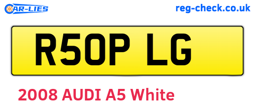 R50PLG are the vehicle registration plates.