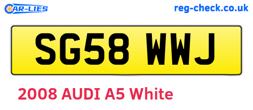 SG58WWJ are the vehicle registration plates.