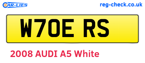 W70ERS are the vehicle registration plates.