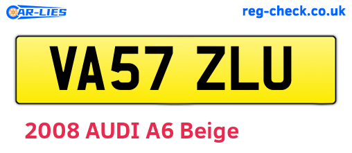 VA57ZLU are the vehicle registration plates.