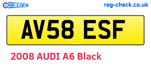 AV58ESF are the vehicle registration plates.