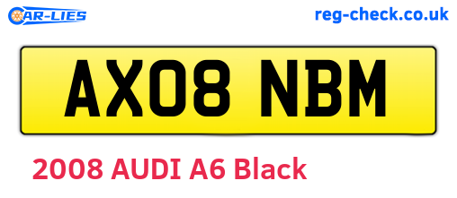 AX08NBM are the vehicle registration plates.