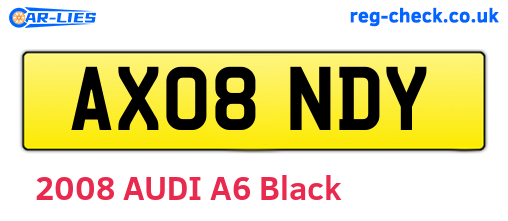 AX08NDY are the vehicle registration plates.