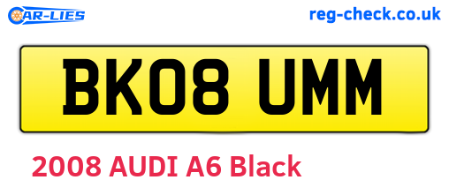 BK08UMM are the vehicle registration plates.