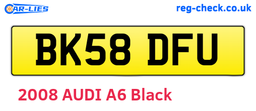 BK58DFU are the vehicle registration plates.