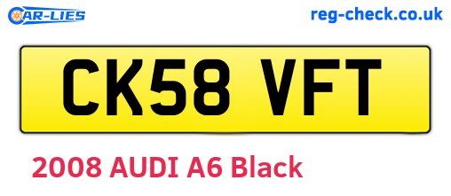CK58VFT are the vehicle registration plates.