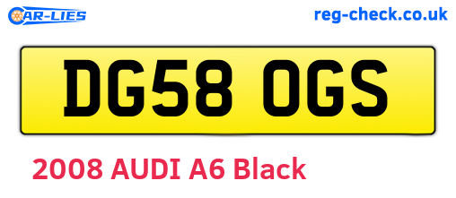 DG58OGS are the vehicle registration plates.