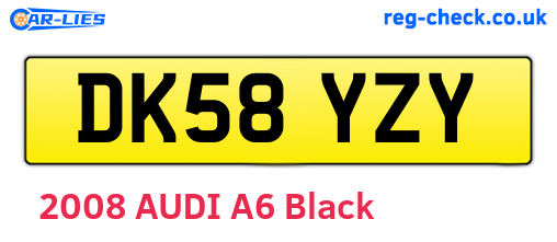 DK58YZY are the vehicle registration plates.